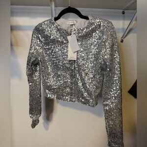 Good American Sequin Crop Cardigan - Size Small